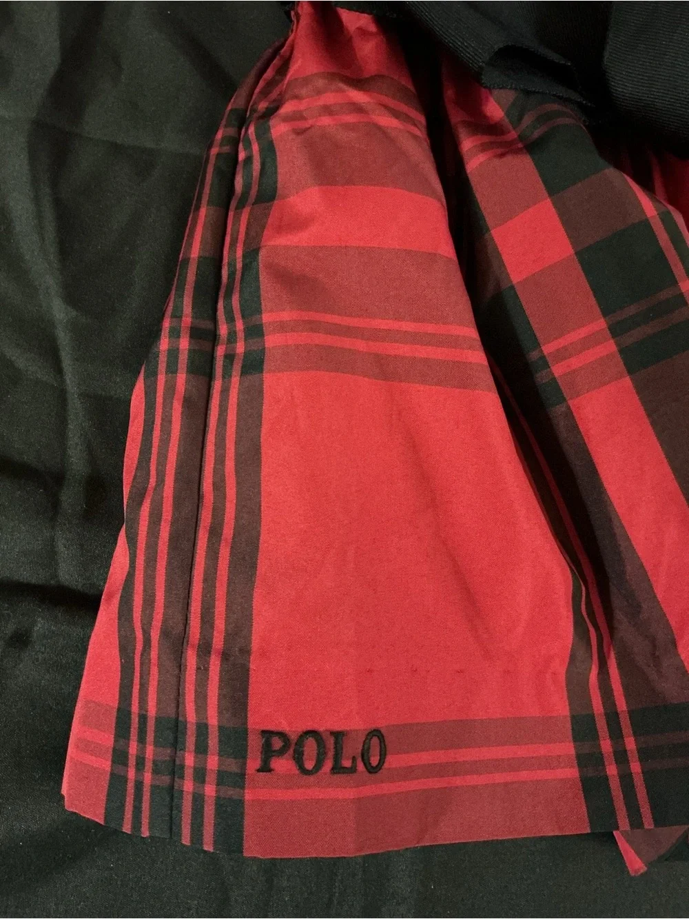 Ralph Lauren Red Plaid Dress with Black Bow